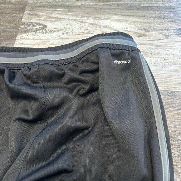 Adidas Climacool Black Gray Mens S 3-Striped Fleece Trackpants Jogger Tapered - Picture 11 of 14